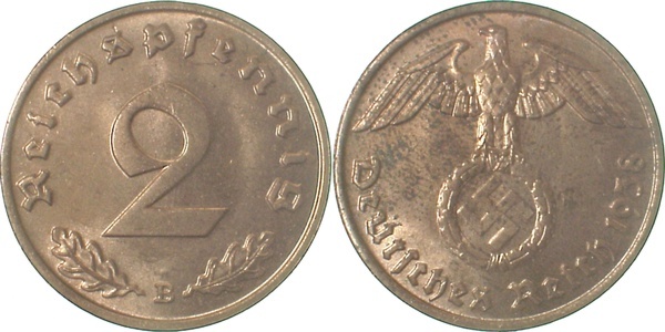 36238B~1.2 2 Pfennig  1938B prfr Sonderpreis J 362  