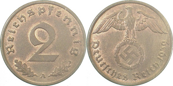 36239A~1.2 2 Pfennig  1939A prfr J 362  