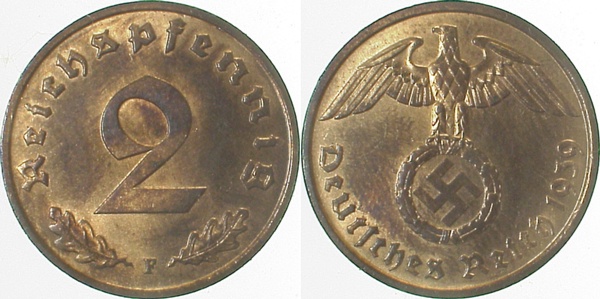 36239F~1.5 2 Pfennig  1939F vz/st J 362  