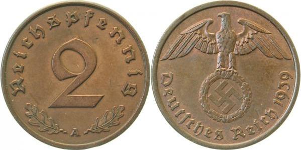 36239A~1.5 2 Pfennig  1939A vz/st J 362  