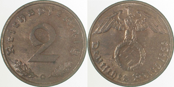 36239G~1.0 2 Pfennig  1939G stgl J 362  