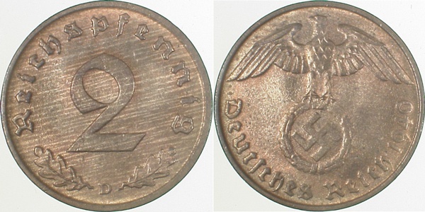 36240D~1.2b 2 Pfennig  1940D prfr. schöne Pat. !! J 362  