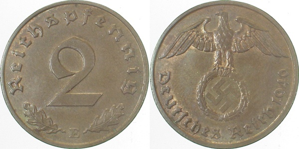 36240E~1.5 2 Pfennig  1940E vz/st J 362  