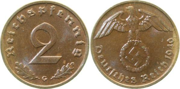 36240G~1.2 2 Pfennig  1940G f.stgl /leichte Patina J 362  