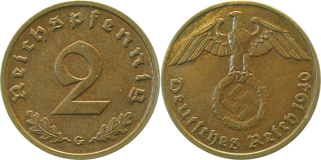 36240G~1.5 2 Pfennig  1940G vz/stgl !!!!! J 362  