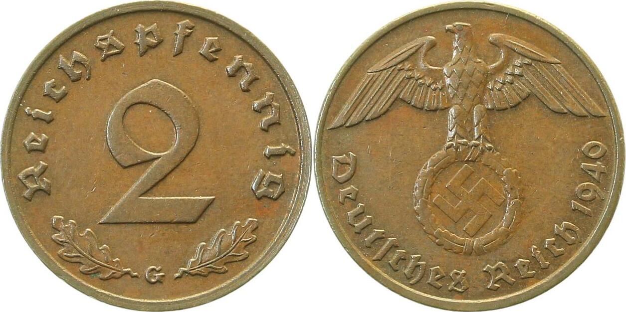36240G~2.0 2 Pfennig  1940G vz J 362  