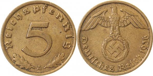 36336A~2.5 5 Pfennig  1936A ss/vz J 363  