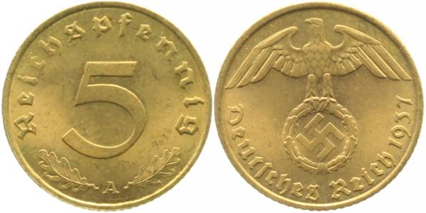 36337A~1.2 5 Pfennig  1937A prfr J 363  