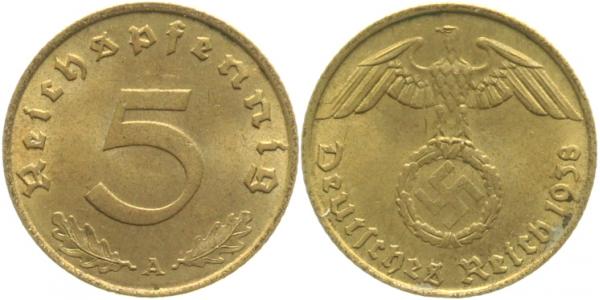 36338A~1.2 5 Pfennig  1938A prfr J 363  