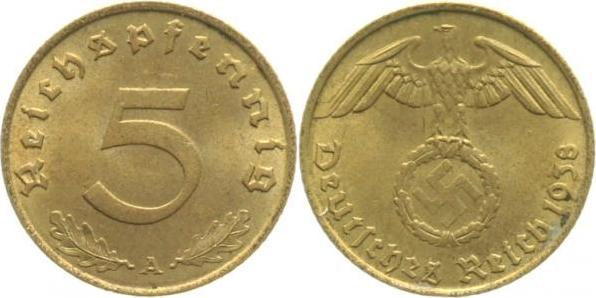 36338A~1.2 5 Pfennig  1938A prfr J 363  