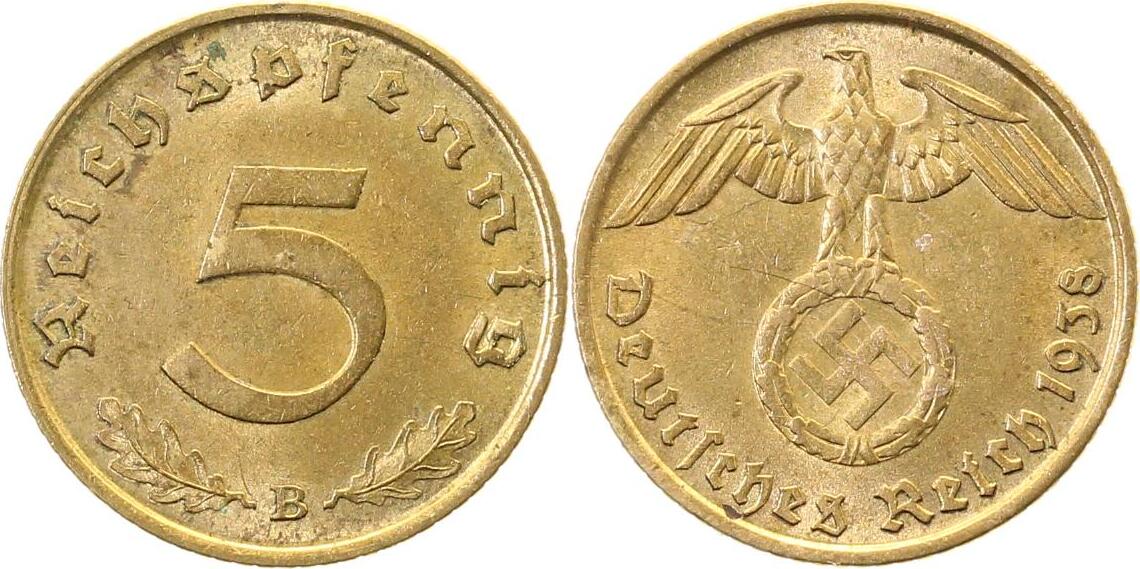 36338B~1.8 5 Pfennig  1938B vz+ J 363  