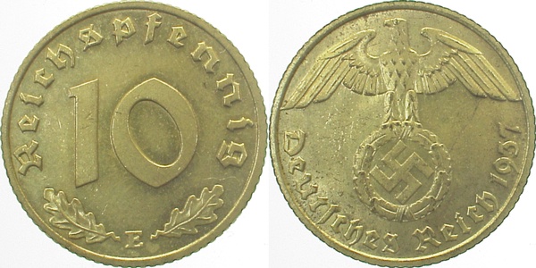 36437E~1.5 10 Pfennig  1937E f.prfr J 364  