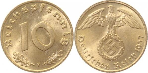 36437F~1.1 10 Pfennig  1937F prfr/stgl J 364  