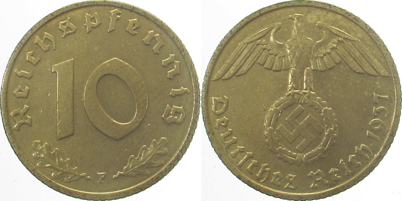 36437F~1.5 10 Pfennig  1937F vz/st J 364  