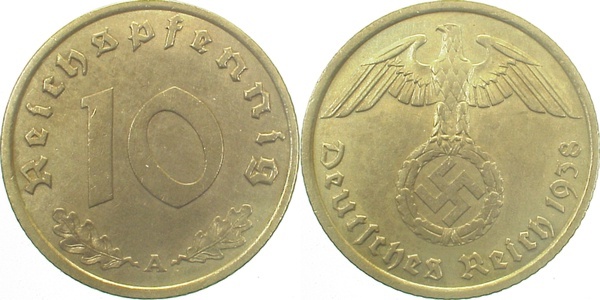 36438A~1.5 10 Pfennig  1938A f.prfr J 364  