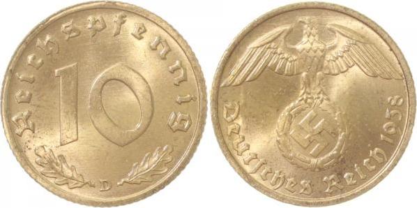 36438D~1.2 10 Pfennig  1938D f.stgl J 364  