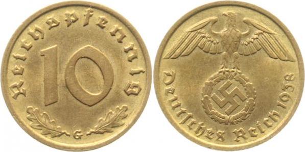 36438G~1.5 10 Pfennig  1938G f.prfr J 364  