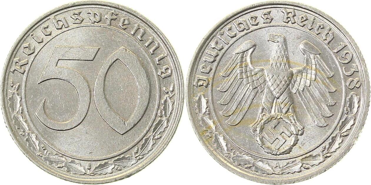 36538A~1.5-H 50 Pfennig  1938A vz/st J 365  
