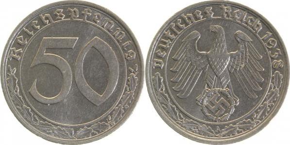 36538A~2.0 50 Pfennig  1938A vz J 365  