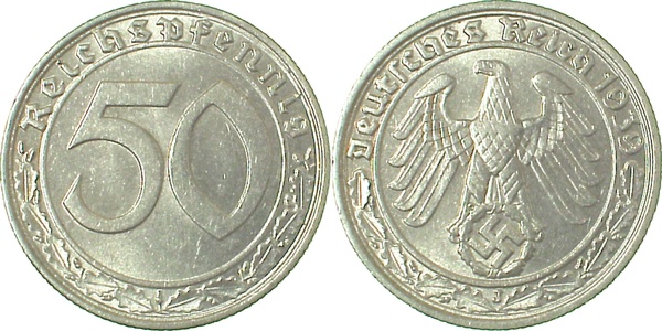 36539J~1.8 50 Pfennig  1939J vz+ J 365  