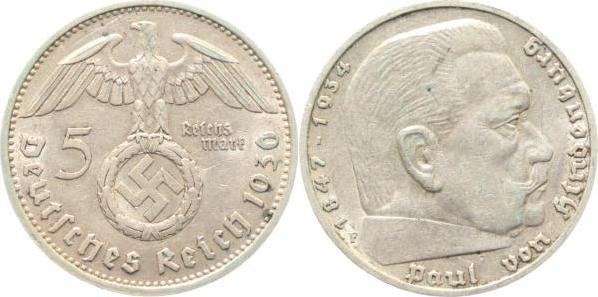 36736F~2.5 5 Reichsmark  Hindenburg 1936F ss/vz J 367  