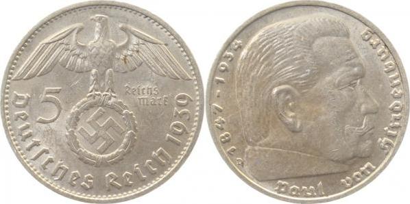 36739D~1.8 5 Reichsmark  1939D vz+ J 367  