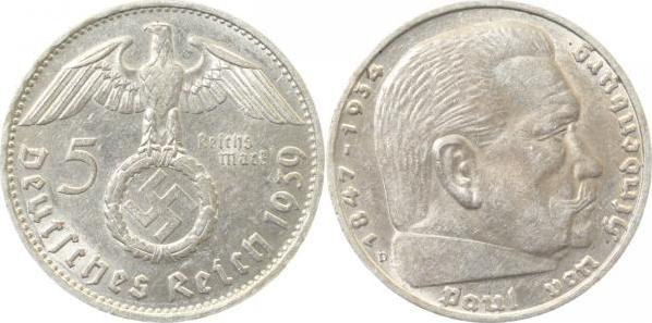 36739D~2.0 5 Reichsmark  1939D vz J 367  