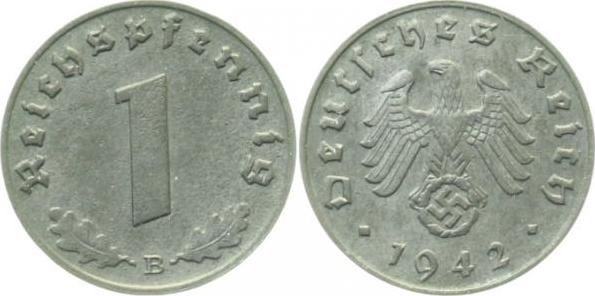 36942B~2.0 1 Pfennig  1942B vz J 369  