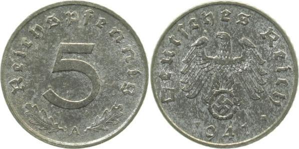 37041A~1.0 5 Pfennig  1941A stgl J 370  