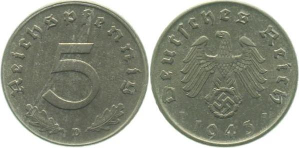 37043D~1.2 5 Pfennig  1943D prfr J 370  