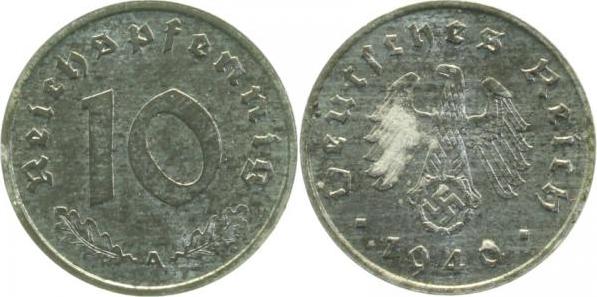 37140A~1.1 10 Pfennig  1940A prfr/stgl J 371  