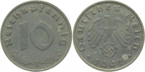 37141B~2.0b 10 Pfennig  1941B vz min. Krätzerchen !! J 371  