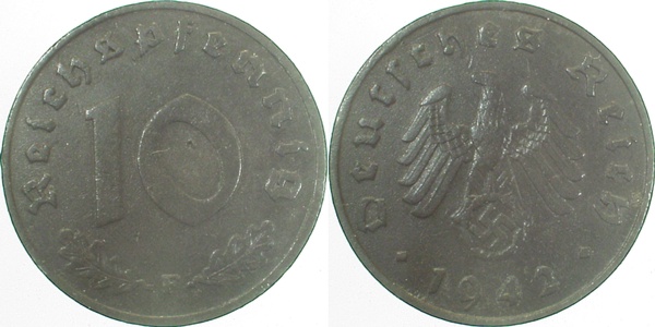 37142F~2.5 10 Pfennig  1942F ss/vz J 371  