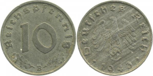 37143B~2.0 10 Pfennig  1943B vz J 371  