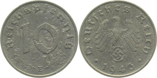 37143E~2.5 10 Pfennig  1943E ss/vz J 371  