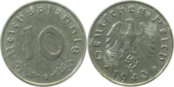 37143G~1.5 10 Pfennig  1943G f.prfr J 371  
