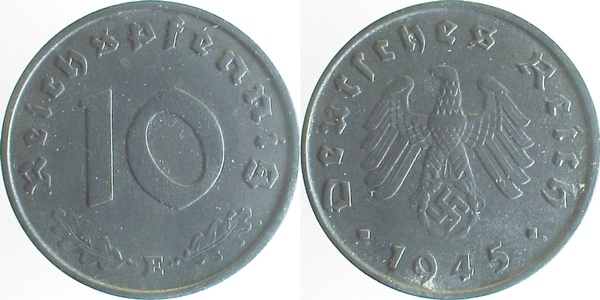 37145E~1.2 10 Pfennig  1945E prfr J 371  