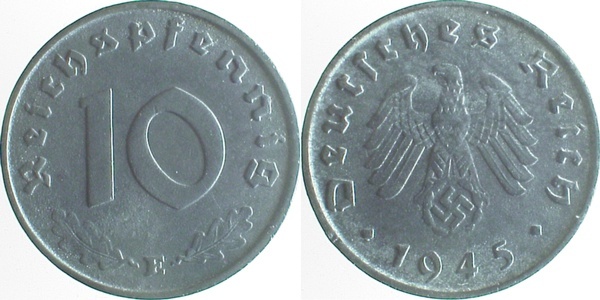 37145E~2.5 10 Pfennig  1945E ss/vz J 371  