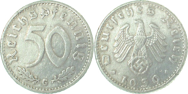 37239G~2.5 50 Pfennig  1939G ss/vz J 372  