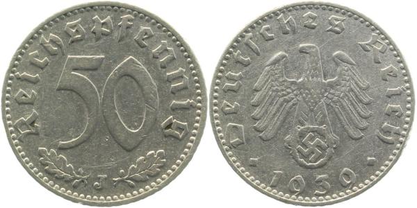37239J~2.5 50 Pfennig  1939J ss/vz J 372  