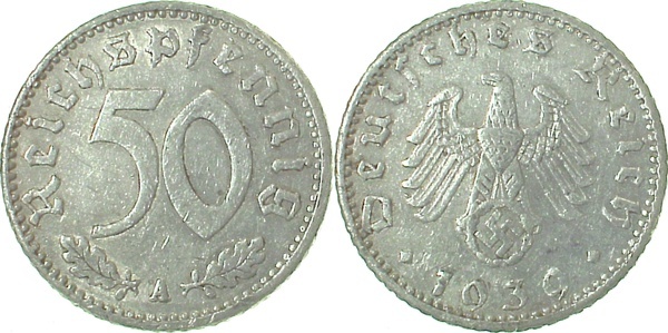 37239A~2.5 50 Pfennig  1939A ss/vz J 372  