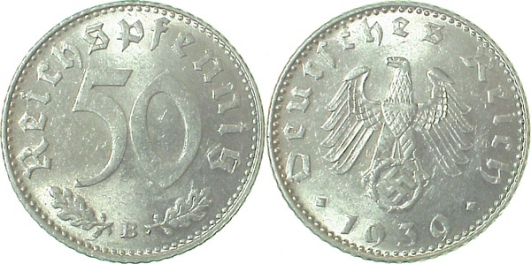 37239B~1.5 50 Pfennig  1939B vz/stgl J 372  