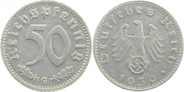 37239G~2.2 50 Pfennig  1939G f. vz !! J 372  