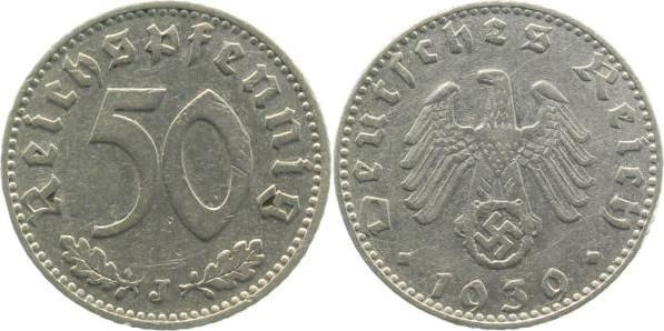 37239J~2.5 50 Pfennig  1939J ss/vz J 372  