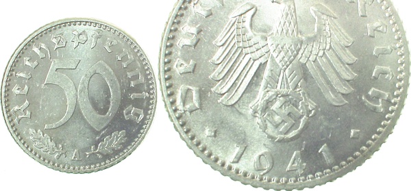 37241A~1.1c 50 Pfennig  1941A f.st/stgl Jsz.dopp J 372  
