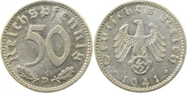 37241D~2.2a 50 Pfennig  1941D f.vz aus Erst Abschlag J 372  
