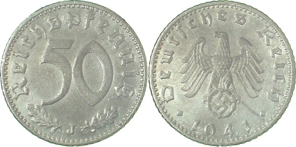 37241J~2.5 50 Pfennig  1941J ss/vz J 372  