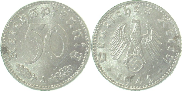 37242A~2.5 50 Pfennig  1942A ss/vz J 372  