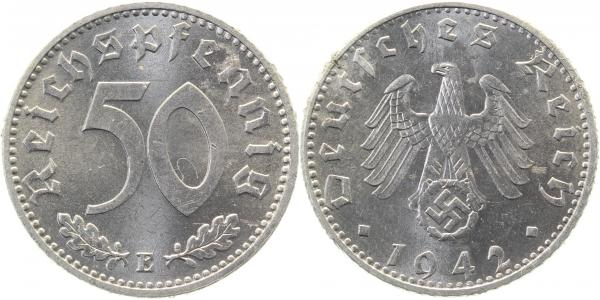 37242E~1.5b 50 Pfennig  1942E vz/st min. Korr. J 372  