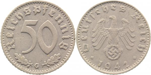 37242G~2.0b 50 Pfennig  1942G vz zaponiert !! J 372  